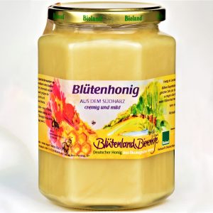 Blütenhonig im 1-kg-Sechseckglas