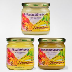 Kleines Set "milde Blütenhonigsorten" 3x500 g