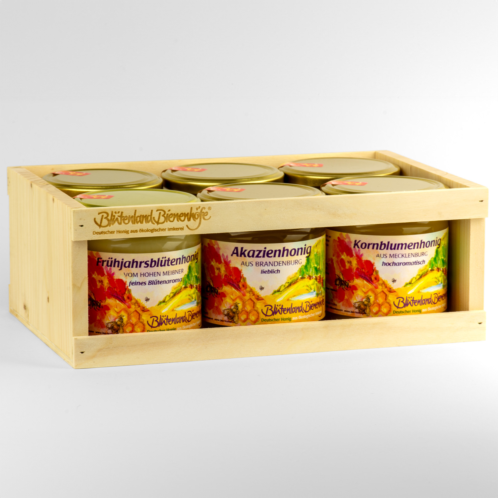 Grosses Set "Ausgewogene Honigvielfalt" 6 x verschiedene Honigsorten